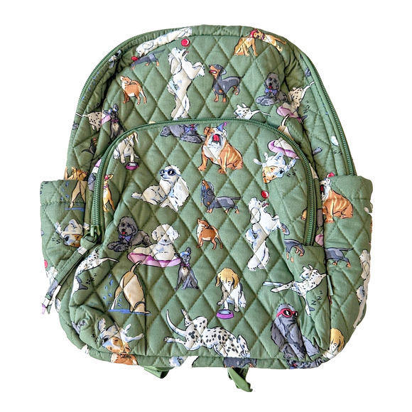 New Vera Bradley Dog Park Essential Small Backpack Cotton Green main image 6